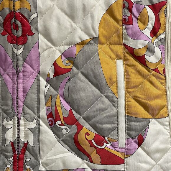 J. McLaughlin 100% Silk Floral Medallian Zippered Vest Sz M - Picture 2 of 13